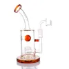 Wholesale 8'' Jet Perc Heavy Dab Rigs Black Water Pipes Glass Bubbler honeycomb perc bongs 14mm Female Joint Oil Rig Bong With Quartz Banger Glass Bongs