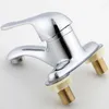 Bathroom Sink Faucets Simple Zinc Alloy And Cold Double Hole Basin Faucet For Bathtub Mixing