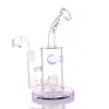 Groothandel 8'' Jet Perc Heavy Dab Rigs Zwarte waterleidingen Glazen waskolf Honingraat Perc waterpijpen 14 mm vrouwelijke gezamenlijke olieplatform-bong met kwartsbanger Glazen waterpijpen