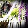 Dekorative Blumen, 6 Stück, 1,1 m/Stück, künstliche Glyzinienrebe, Ratta-Hängegirlande, Seidenschnur, Heim-, Party- und Hochzeitsdekoration