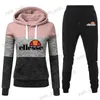 Women's Two Piece Pants Women's Tracksuit 2 Pieces Sets Hooded Sweatshirt +Drawstring Pants Women Hoodies Running Sportswear Women Patchwork clothing T240124