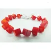 Pulseira 7MM Natural Coral Vermelho Pulseira 7,5"