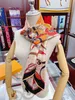 Toppdesigner tryck Silk Scarf pannband för kvinnor män luxe mode långa handtag på väskan paris axel tyg bagage band huvud wraps turban halsduk med kartmönster l