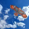 Acessórios de pipa 1.1m plana águia kite com 30 metros linha kite crianças brinquedos ao ar livre brinquedos de jardim pano windsock pássaro presente voando para ki a3q0
