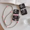 Custodie per cellulari Borse da sera Corea Crossbody Bead Bracciale Clip posteriore Graffiti Lettera Custodia per telefono per iPhone 14 13 12 Pro 11 Bella copertura protettiva per donna J240123