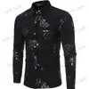 Camisas casuales para hombres Camisa de diseño clásico de manga larga para hombres Camisa casual diaria con botones Camisa con estampado de rosas frescas Camisa ajustada de moda XS-8XL T240124