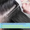 Chignons JSNME Micro Feather New Hair Extensions 100% verklig naturlig hårkomfort osynlig 14-28 tum svart brun blond 613 Colorl240124