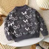 Middle and Small Children's Undercoat Girls Plus Fleece Thick Sweater Autumn and Winter New Children's Baby Fashion Design Knitwear