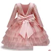 In Stock Flower Girl Dresses Elegent Toddler Girls Princess Dress For Party Children Easter Carnival Costume Kids Clothing 2 3 4 5 6 Dhfb1