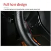 Capas de volante Capa de couro genuíno respirável design carro trança costurada à mão para diâmetro 38cm