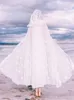 İş elbiseleri deniz kıyısı plaj turu yaz şifon beyaz kapüşonlu uzun pelerin peri süper kayışlar kadın moda sokak kıyafetleri