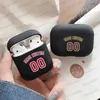 Mobiltelefonfodral Anpassade basketnummer Namn Fall för Apple AirPods 1 2 3 Pro 2 Earphone Box Silicone Protective AirPods Pro Case