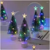 Décorations de Noël 2024 Mini arbres lumineux Beautif Petit bureau de Noël artificiel Accueil Drop Livraison Jardin Fête Fête Fournitures OTF1E