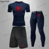 Męskie dresy dresowe Spider's Tracksuit Compression Sport Suit Gym Ubrania fitnessowe bieganie do joggingu