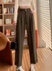 Pantalones de mujer Traje casual de cintura alta Pierna recta recortada 2024 Ropa de moda de primavera