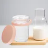 Storage Bottles Glass Breakfast Cup Portable Yogurt Milk Mug Overnight Oats Jar Leakproof Mason