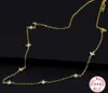 Ожерелья с подвесками AIDE Стерлингового серебра 925 пробы, штабелирующая колье-цепочка для женщин Изысканный цветок Циркон ожерелье Геометрия Корейская ключица Шея Ювелирные изделия Подарки YQ240124