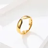 Band Rings 18K Gold Plated Tungsten Steel Ring Non-Gender Neutral Wind Inside And Outside Arc Hand Jewelry Drop Delivery Otdb4