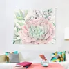 Tapisseries jolies plantes succulentes rose et vert désert, Illustration succulente, décoration murale, décoration esthétique