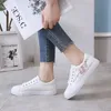 Shoes Women Running Spring Autumn Fashion White Breathable Embroidered Flower LaceUp Casual Sneakers Zapatos De Mujer 240124