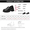 Klänningskor Lucyever Pu Leather Platform Loafers Woman 2023 British Style Thick Heels Oxfords Shoes Women glid på college gotiska skor Mujer