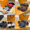 Women Summer Sandal Luxury Pool Pillow Mules Sunset Brand Man Slides Flat Comfort Mules Front Strap Slippers Womens Easy-to-wear Style Slides Shoes