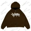 Erkek Hoodies Sweatshirts y2k Goth Punk Harajuku Büyük Boyut Baskı Sokak Fermuarı Hoodie Erkekler İçin 2022 Çift High Street Casual Baggy Sweatshirt T240124