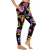 Leggings pour femmes Purple Sugar Skull Sexy Zombie Dead Print Work Out Pantalon de yoga Taille haute Élastique Sport Legging Poches Esthétique