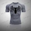 T-shirts voor heren Compressie-T-shirt voor heren Ademend sweatshirt Strakke sportkleding Fitnessshirt met korte mouwen Workout MMA RashGuard-shirt T240124