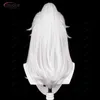 Parrucche Cosplay Gioco Honkai Star Rail Jing Yuan Parrucca Cosplay Lunga Argento Bianco Resistente al calore Parrucca sintetica Costume Cosplay + Traccia + Protezione parruccaL240124