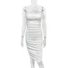 Sukienki dla kobiet 2024 Spaghetti Pasek Sukienka Biała długa sukienka