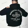 Herrhuvtröjor Sweatshirts Gym Running Training Bodybuilding Cotton Men Clothing Autumn Winter Ny överdimensionerad Pullover Joggers Sweatshirt Sportkläder T240124