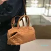 Sac Bowling pour femmes, sacs à bandoulière en cuir véritable fabriqués à partir de cuir Intrecciato, sacs à main de luxe de marque de styliste tissés, fourre-tout pour dames