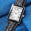 Watches Tank Watches For Men 8215 Mechanical Watch 31*41mm Crocodile Pattern Frosted Cowhide Strap Automatic Diamond Sapphire Glass Square Face Elegant Gift