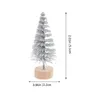 Noel Dekorasyonları Mini Ağaçlar Yapay Renkli Ahşap Baskı Sahte Kar Donu Tatiller Ziyafet Partisi