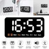 Horloges murales Horloge murale électronique affichage de la température et de la Date horloge de table réveils numériques LED muraux pour la maison commande vocale 12/24H