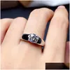 Кольца ручной работы 2Ct Lab Муассанит кольцо стерлингового серебра обручальное кольцо для мужчин вечерние ювелирные изделия подарок Прямая доставка Othxa