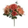 Decoratieve bloemen 6 hoofden Europese vintage hortensia pioen nep bloem simulatie boeket bruiloft trap decoratie kunstmatig