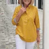 Kadın Bluzları Sonbahar Gömlek Şık Stand Yaka Blonu DOT BASKI BASINDIRILMASI İLE BAŞKA GÜZELLİKLERİ İÇİN DETAY