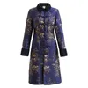 Ethnic Clothing 2024 Chinese Qipao Cotton Jacket Women's Tang Suits Dress Thickened Buckle Lady Floral Coat