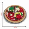 Cocinas Jugar Comida Fieltro Pizza Matng Juego Mini Set para niños CocinaPretender juguetes sensoriales Niños pequeños de 1 año en adelante vaiduryb