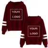 Erkek Hoodies Özel Hoodie DIY Logo Görüntü Baskı Özelleştirilmiş Sportswear Uzun Kollu Çizgili Kapüşonlu Sweatshirt Külot Üstler Harajuku