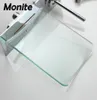 ONLY Glass Plate Wall Mounted Waterfall Glass Spout Bathroom Bathtub Faucet Spray12635863