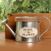 Vases Vintage Watering Cans Flowers Bucket Barrel Metal Vases Vintage Home Garden Ornaments Retro Metal Craft Artificial Holder DecorL24