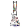 Glass Bong 10 Inch Hookahs 5mm Thick Dab Rig Water Pipe smoking pipe Bongs Heady Pipe Oil Rigs Recycler Dab Rigs with decals