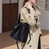 Evening Bags 2024 F/W Premium Cowhide Bucket Tote Bag For Women With Large Capacity Elegant And Niche Shoulder Crossbody Commuting