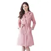 Women's Trench Coats 2024 Fashion Coat For Women Collocation Floral Dress Autumn Three-piece Suit Jacket Windbreaker Skirt Ladies