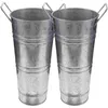 Vasos 2 PCs Retro Tin Barrel Flowers Flowers Bucket Centerpieces Jug galvanizou Bulk Buckets Floral Wedding