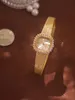 Otros 2023 Diamante para mujer Lujo Elegante Corona Dial Regalos de oro para amantes Banda de latón Chapado en oro de 24 quilates Cuarzo de alta calidad YQ240122