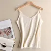 Women's Tanks 2024 V-neck Cashmere Sling Wool Camisole Solid Color Base Vest Sexy Knitted Sweater Underwear Women